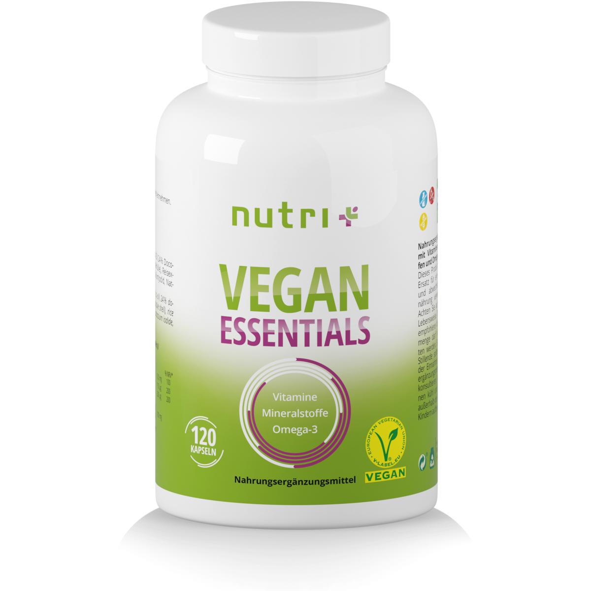 Multivitamin EUR 118,28/kg Nutri-Plus Sport Essentials 120 Kapseln Vegan 
